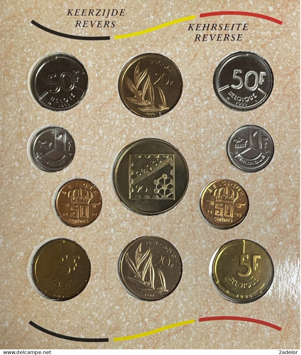 Beau Coffret Du Royaume De Belgique, Fleurs De Coins 1990 Commémoratif Waterloo - Sammlungen