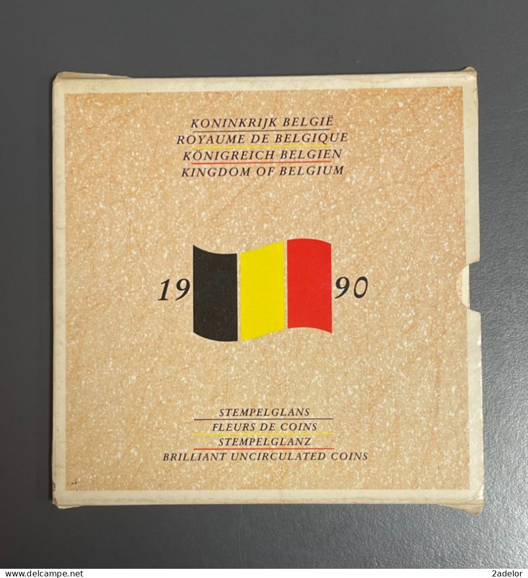 Beau coffret du royaume de Belgique, Fleurs de coins 1990 commémoratif Waterloo