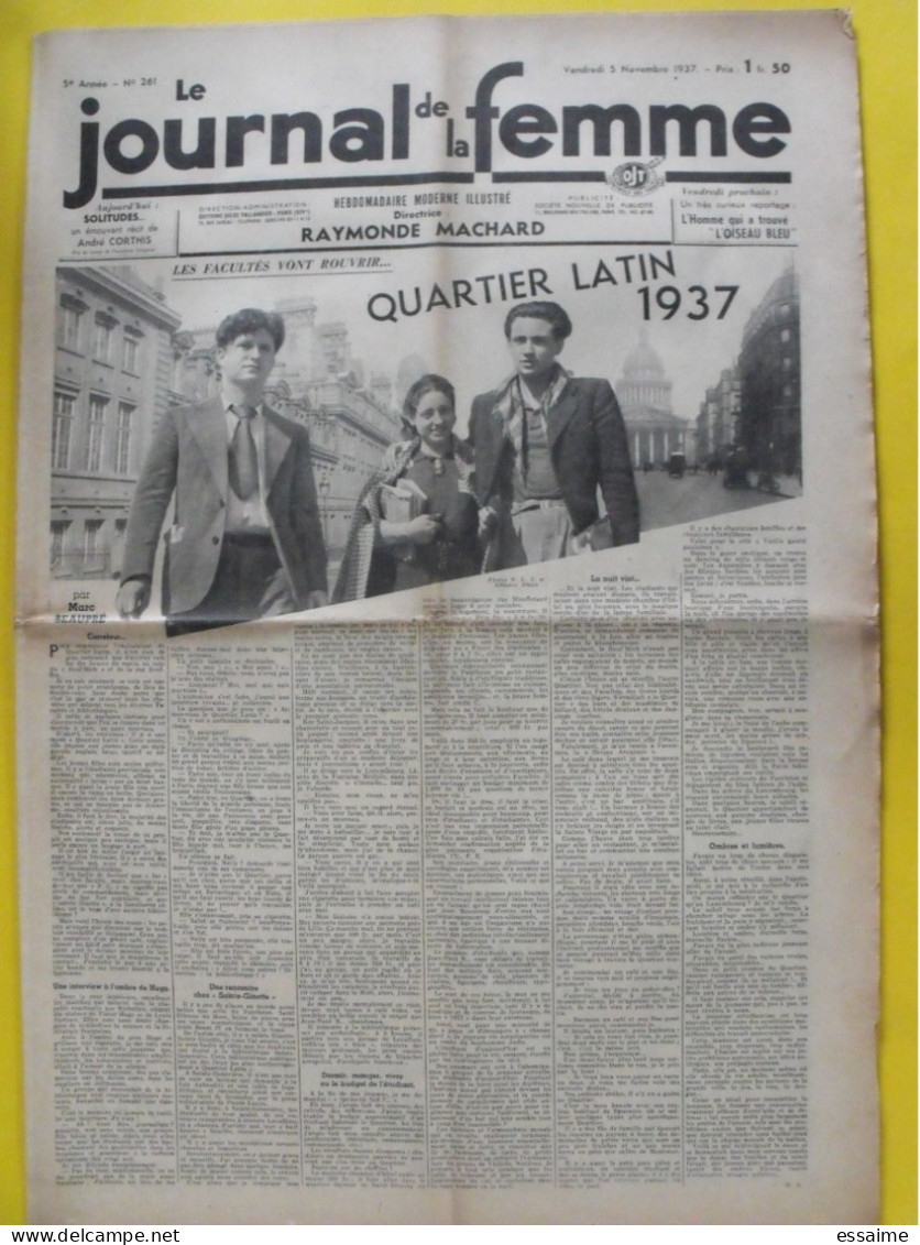 6 N° De Le Journal De La Femme De 1937. Revue Féminine. Le Monde Des Fous Tino Rossi Charles Boyer Jean Batten Boucicaut - 1900 - 1949