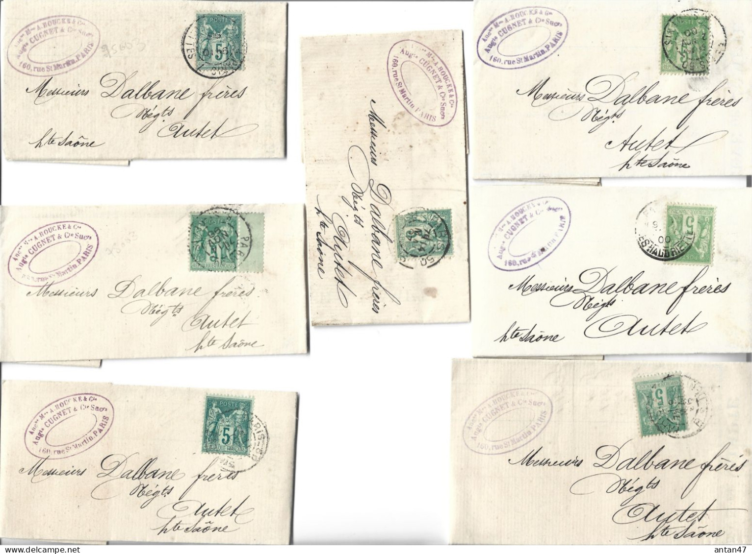 Lot De 21 LAC 1896-1900 / 75003 PARIS / 59 LILLE / GUGNET HOUCKE Confections Hommes / Timbres Type Sage - 1800 – 1899