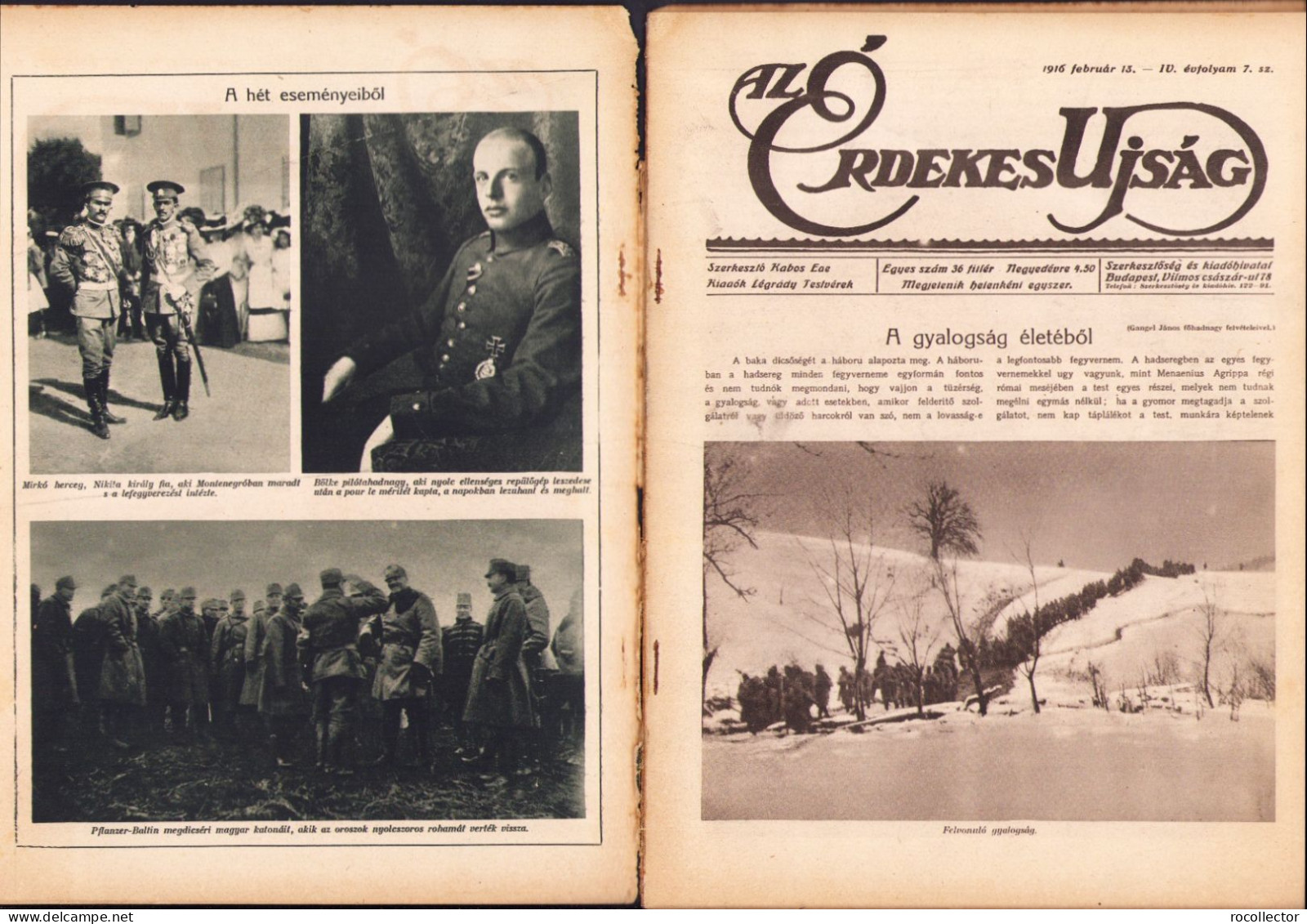 Az Érdekes Ujság 7/1916 Z451N - Geografía & Historia