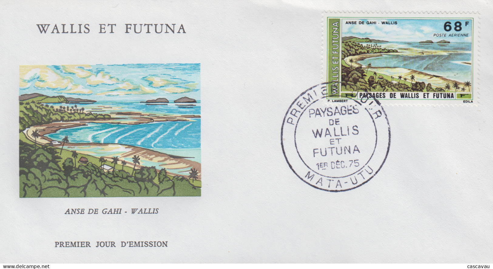 Enveloppe   FDC  1er  Jour     WALLIS  Et  FUTUNA    Paysages   1975 - FDC