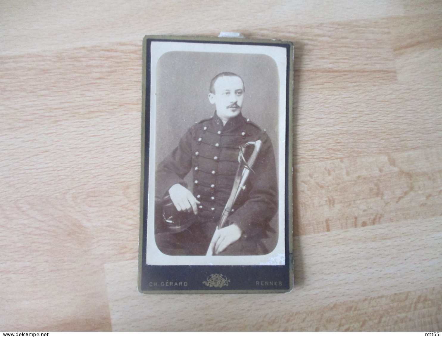 PORTRAIT MILITAIRE EPEE CDV PHOTO CABINET GERARD RENNES - Anonymous Persons