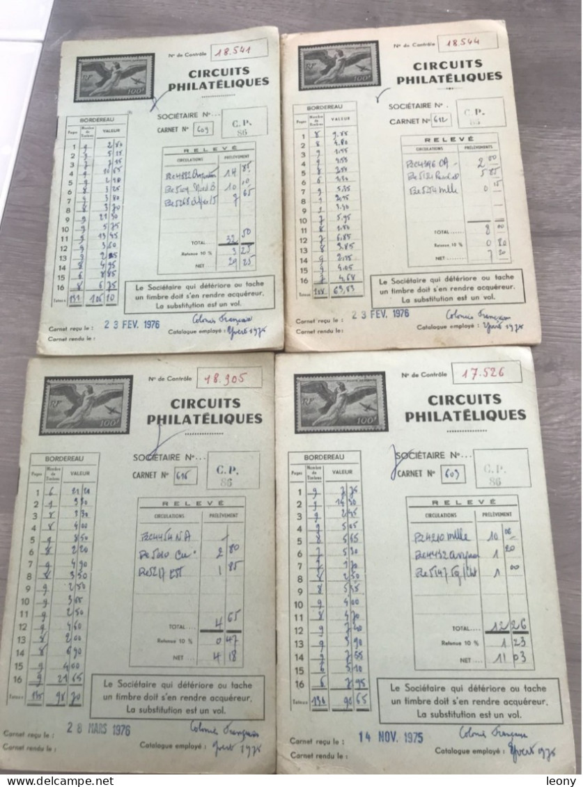 10   FONDS De  CARNETS De  CIRCUITS PHILATELIQUES - TIMBRES  De COLONIES FRANCAISES - Vrac (max 999 Timbres)