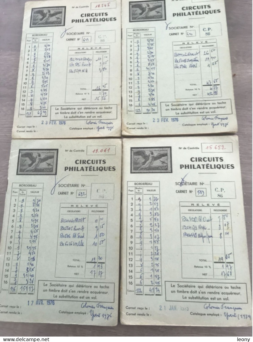 10   FONDS De  CARNETS De  CIRCUITS PHILATELIQUES - TIMBRES  De COLONIES FRANCAISES - Vrac (max 999 Timbres)