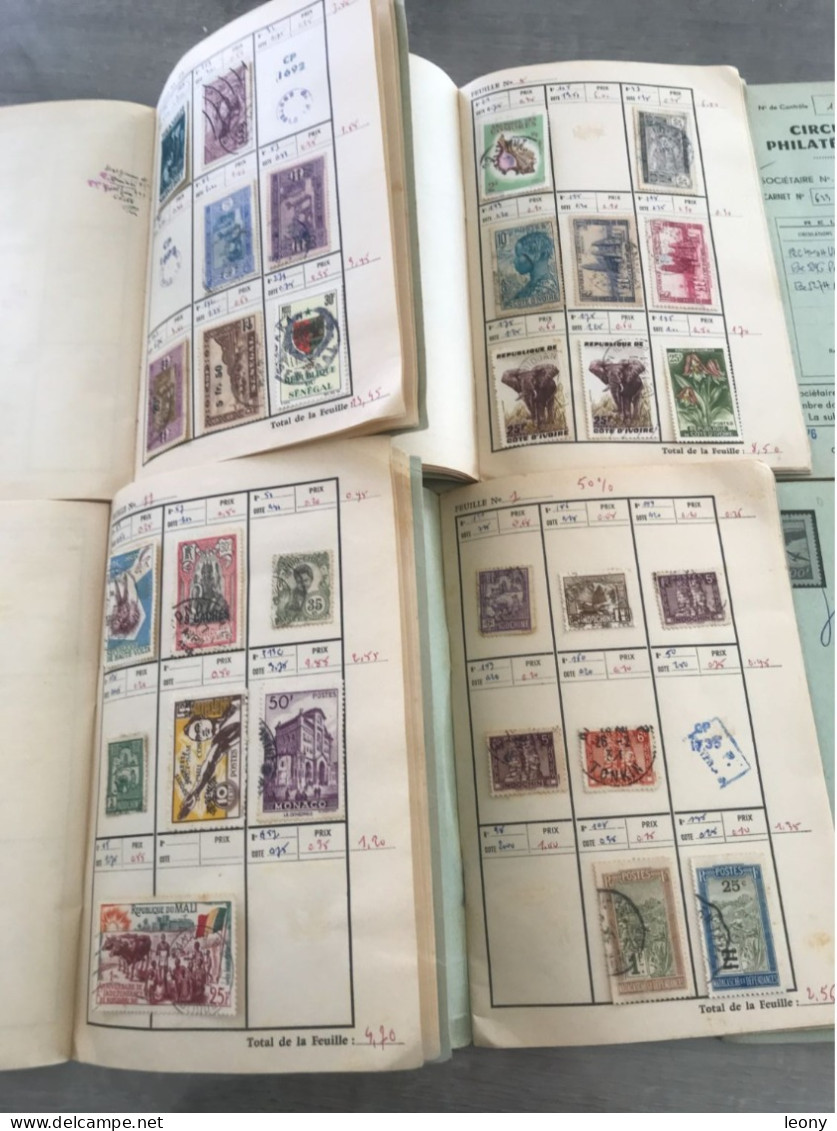 10   FONDS De  CARNETS De  CIRCUITS PHILATELIQUES - TIMBRES  De COLONIES FRANCAISES - Lots & Kiloware (mixtures) - Max. 999 Stamps