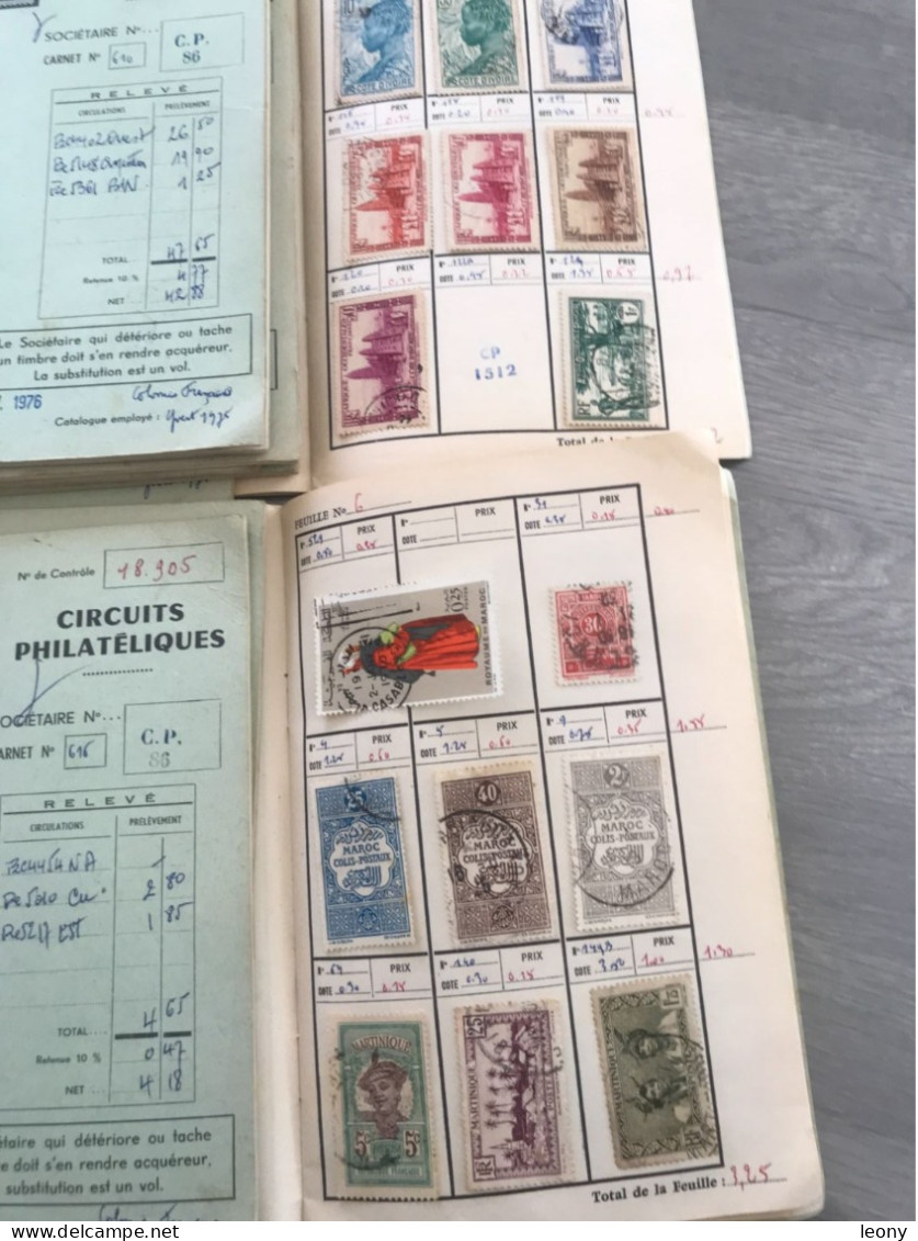 10   FONDS De  CARNETS De  CIRCUITS PHILATELIQUES - TIMBRES  De COLONIES FRANCAISES - Lots & Kiloware (mixtures) - Max. 999 Stamps