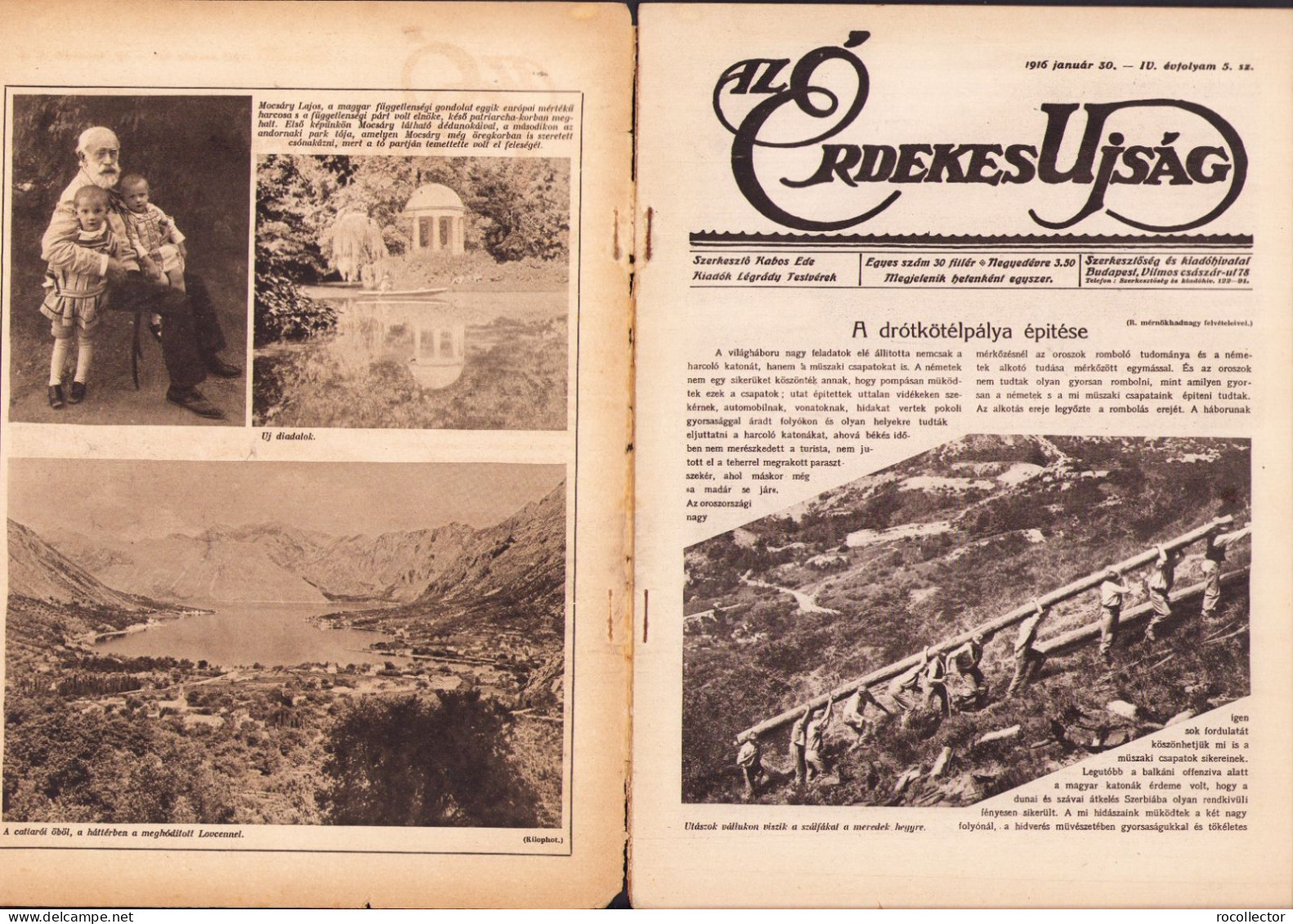 Az Érdekes Ujság 5/1916 Z449N - Géographie & Histoire