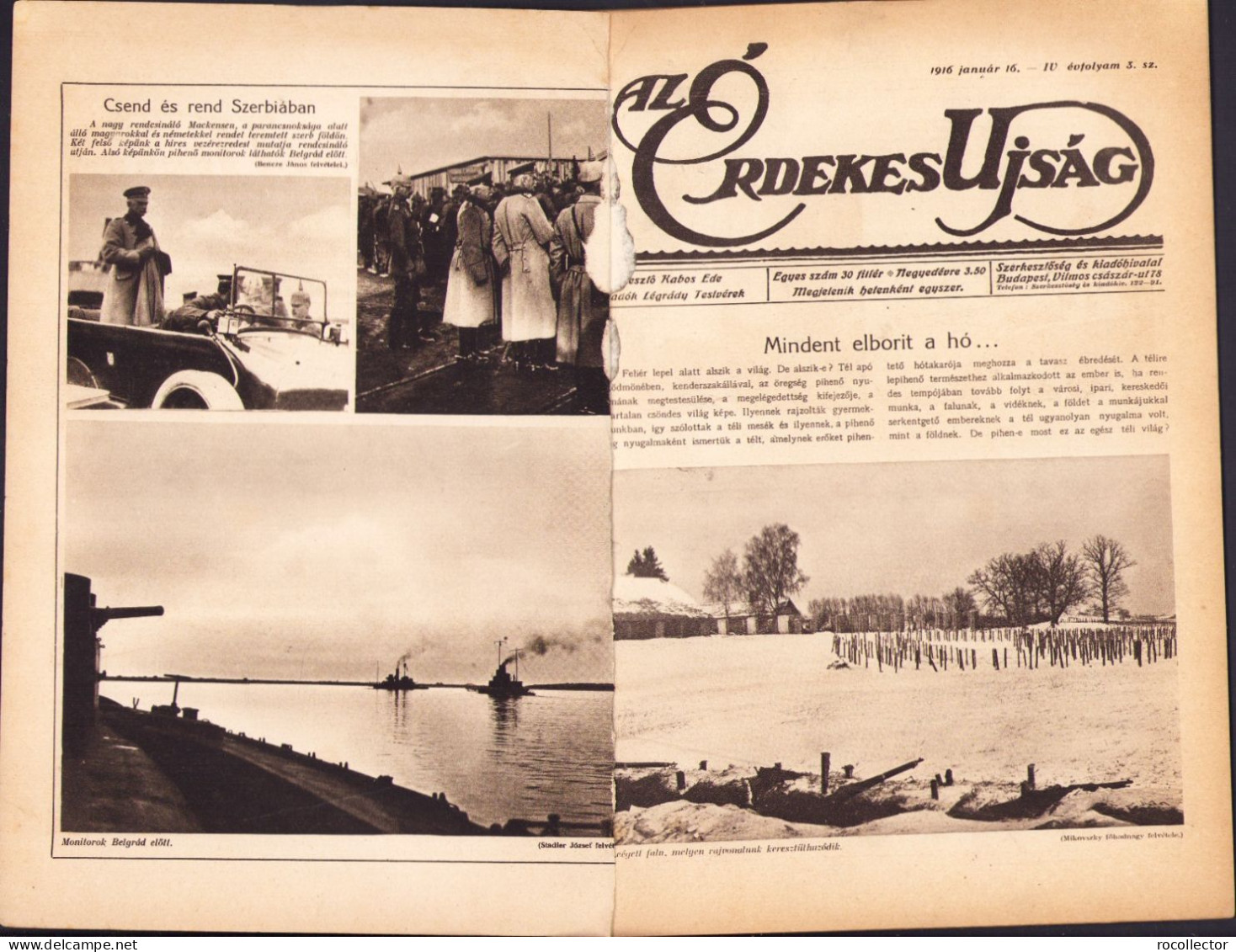 Az Érdekes Ujság 3/1916 Z447N - Geografia & Storia