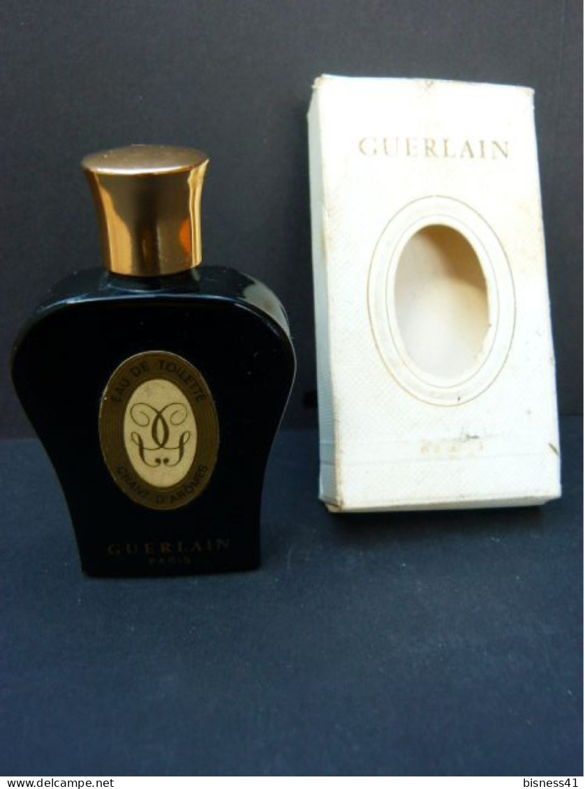RARE Miniature Ancienne Parfum Guerlain Lyre Noire Chant D'Aromes 7,2cm Avec Boite - Miniaturas Mujer (en Caja)