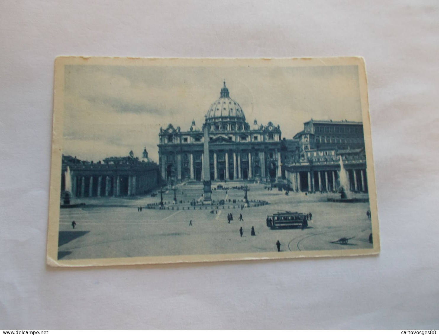 ROMA  ROME ( ITALIA ITALIE ) PIAZZA E BASILICA SAN PIETRO  ANIMEES  TRAMWAY 1928 - Lugares Y Plazas