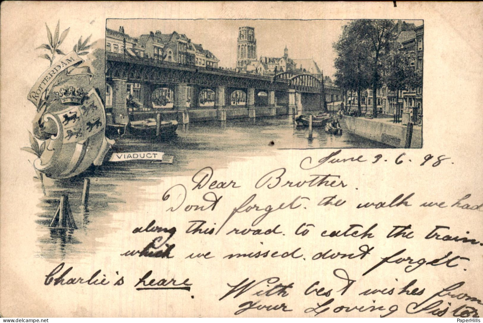Rotterdam - Litho - 1898 Viaduct - Autres & Non Classés