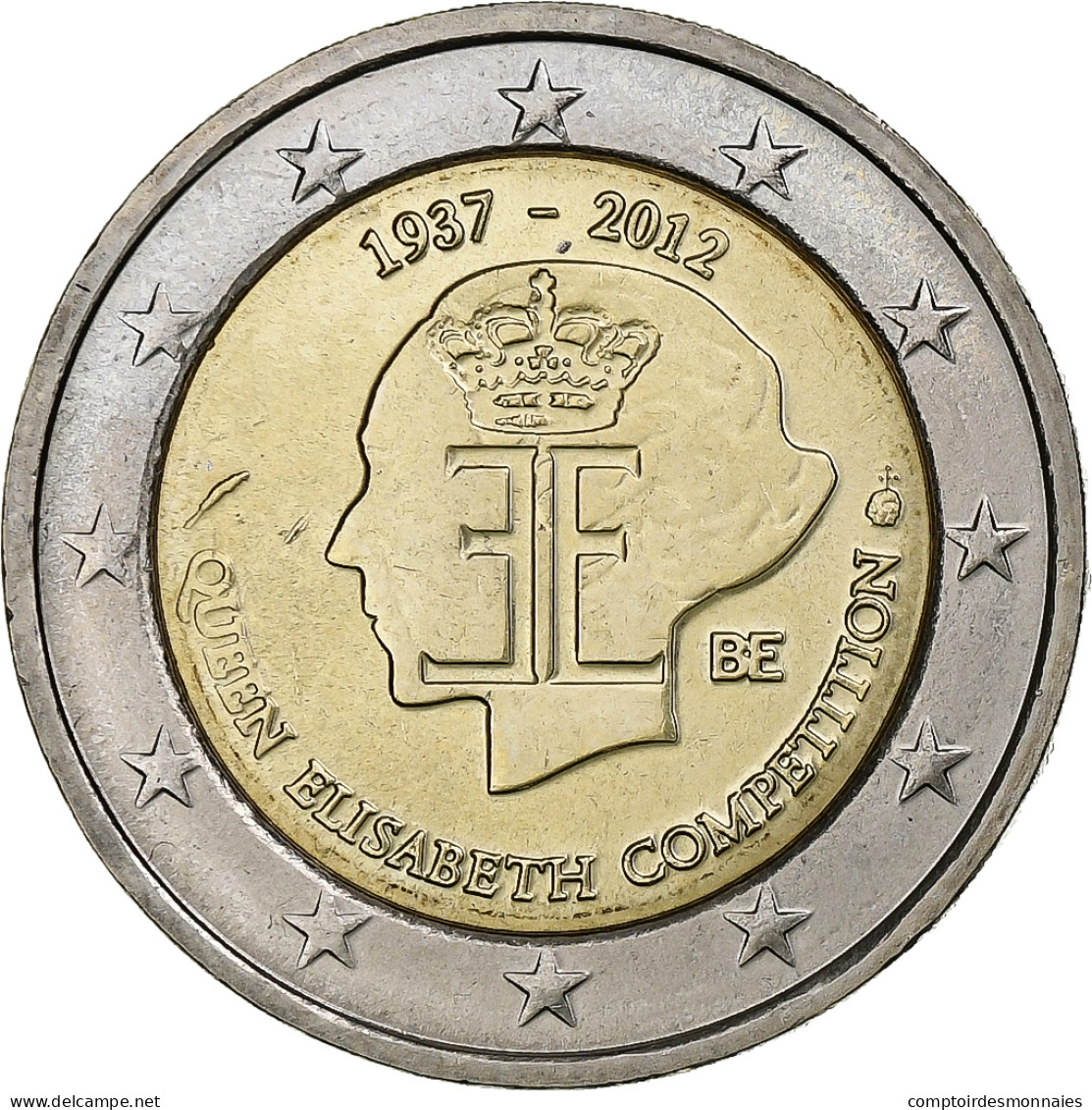 Belgique, 2 Euro, Queen Elisabeth, 2012, Bruxelles, SPL, Bimétallique, KM:317 - Belgien