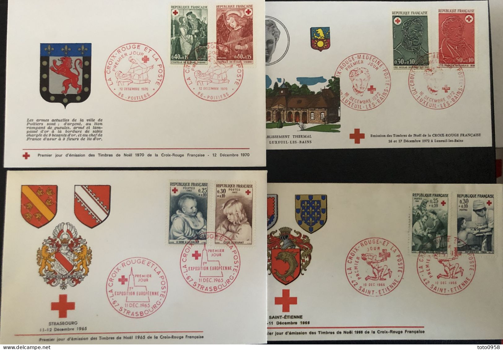 France Lot FDC Croix Rouge - 1960-1969