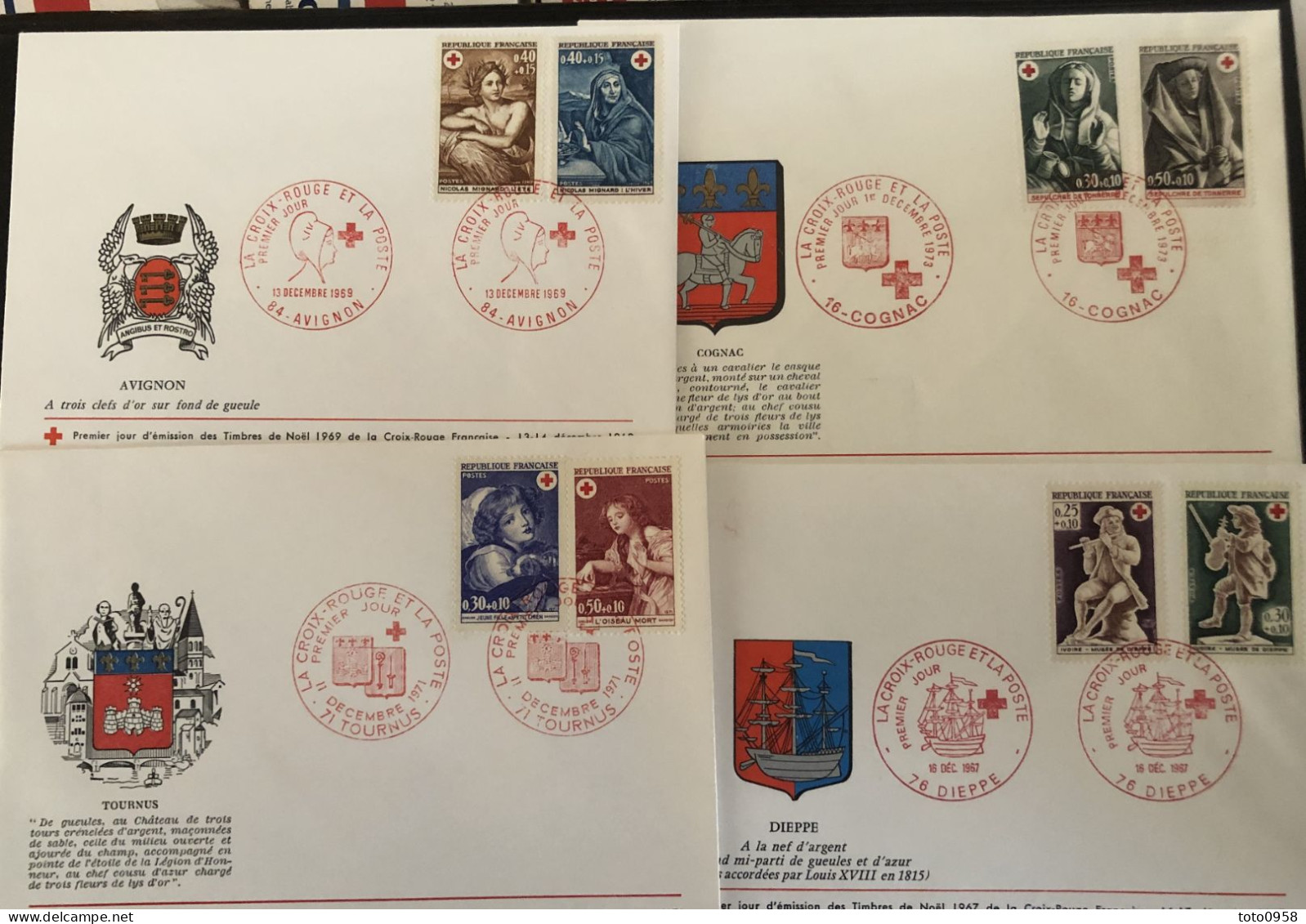 France Lot FDC Croix Rouge - 1960-1969