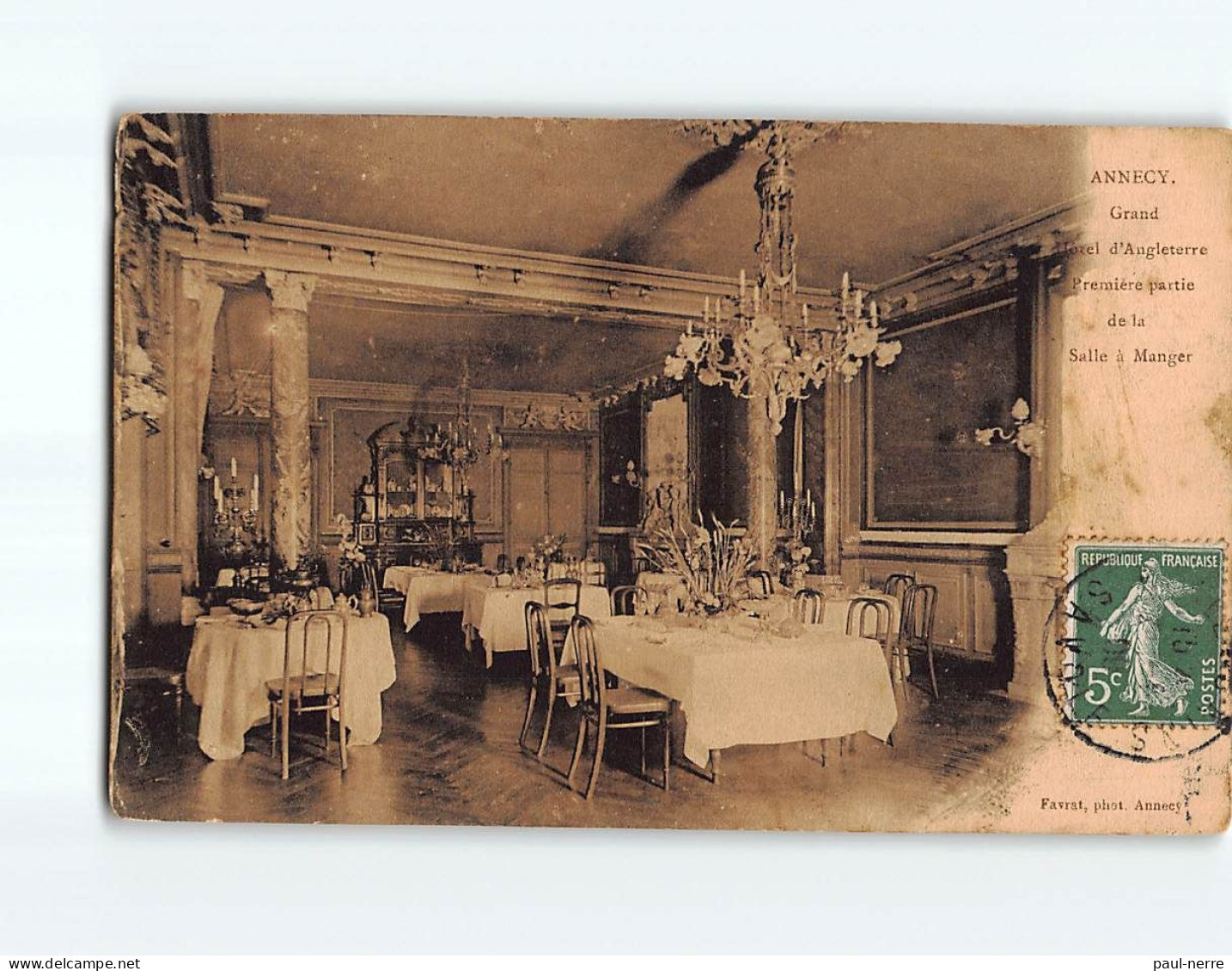 ANNECY : Grand Hôtel D'Angleterre, Première Partie De La Salle à Manger - état - Annecy