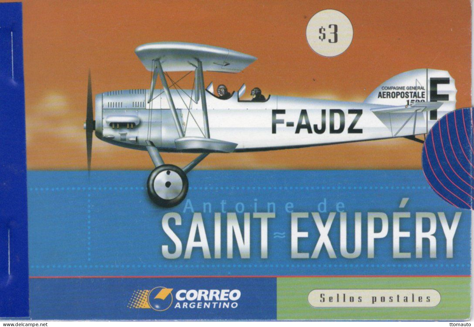 Argentina Booklet 6v - ANTOINE DE SAINT-EXUPÉRY-MERMOZ-GUILLAUMET - Avions: Potez 25-Laté 28-Laté 25 -Neuf/Mint/MNH - Vliegtuigen