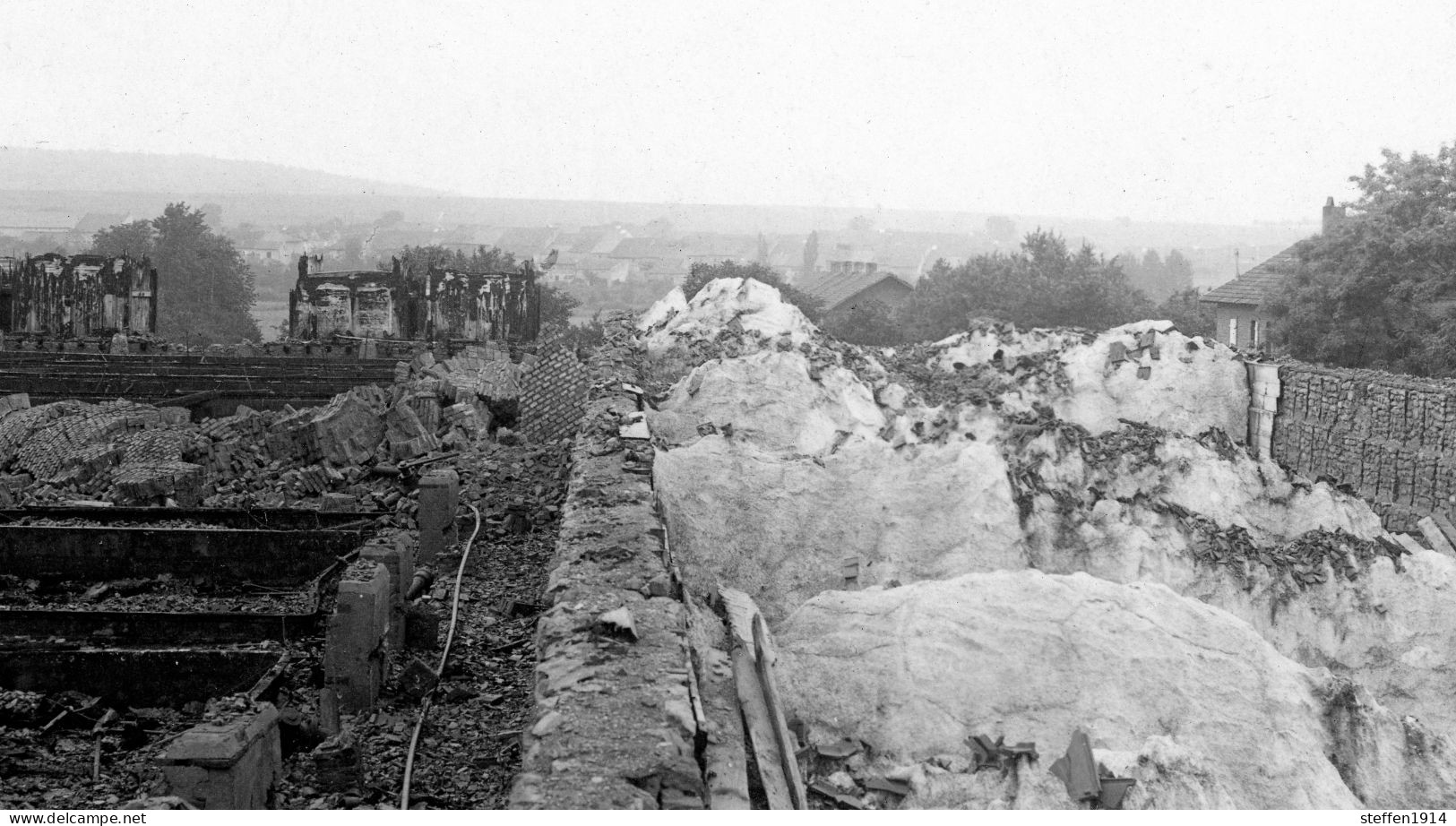 Allemande Carte Photo / Chambley Kambrich Zerstörung (2-3) Sarrebourg-Château-Salins WWI 14-18 - Andere & Zonder Classificatie