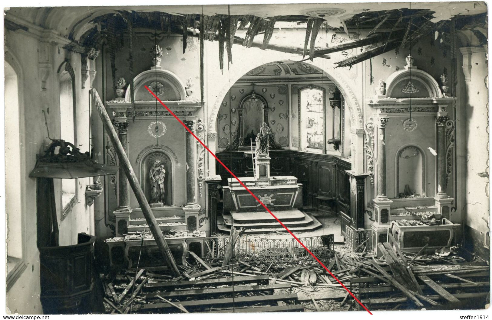 Allemande Carte Photo / Chambley Kambrich Eglise Altar  (3-3) Sarrebourg-Château-Salins WWI 14-18 - Andere & Zonder Classificatie