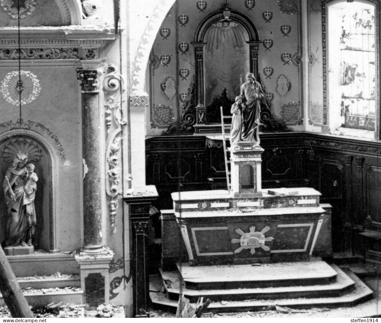 Allemande Carte Photo / Chambley Kambrich Eglise Altar  (3-3) Sarrebourg-Château-Salins WWI 14-18 - Andere & Zonder Classificatie