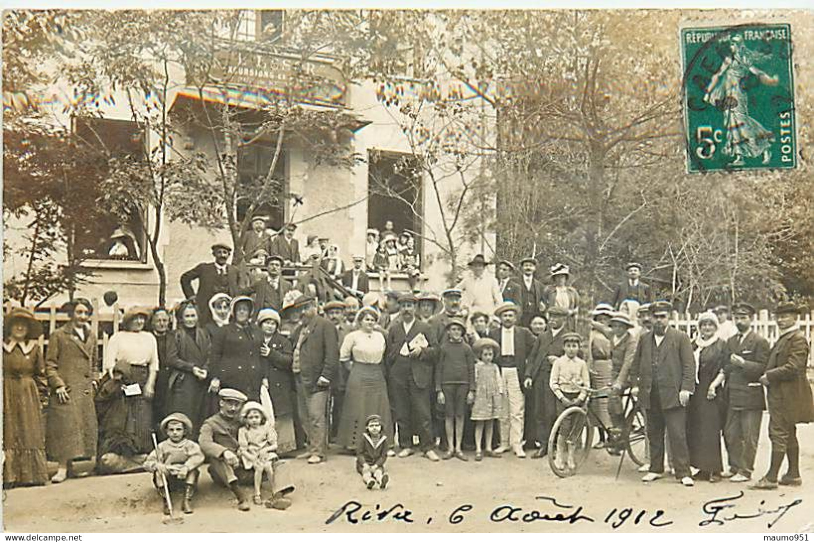 14 RIVA BELLA - CARTE PHOTO - LA SOCIETE L'ESSOR LE 6 AOUT 1906 - Riva Bella