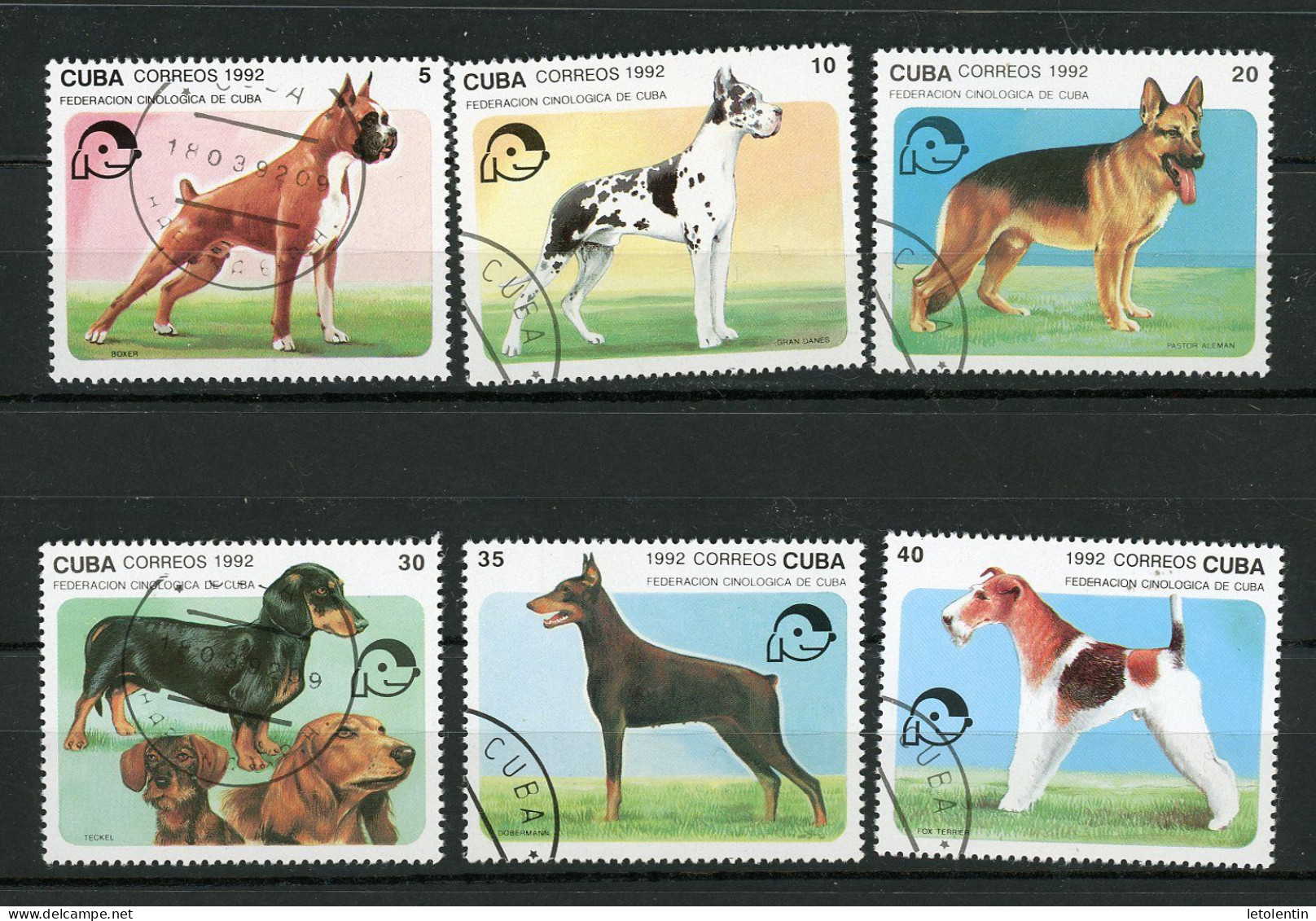 CUBA -  CHIENS  N°Yt 3190/3195 Obli. - Usati