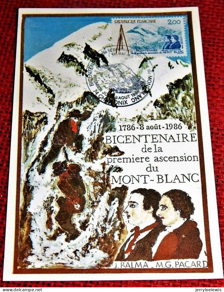 CHAMONIX-MONT-BLANC  - Lot De 3 Cartes :  Bicentenaire  De La Première Ascension Du Mont-Blanc - Chamonix-Mont-Blanc