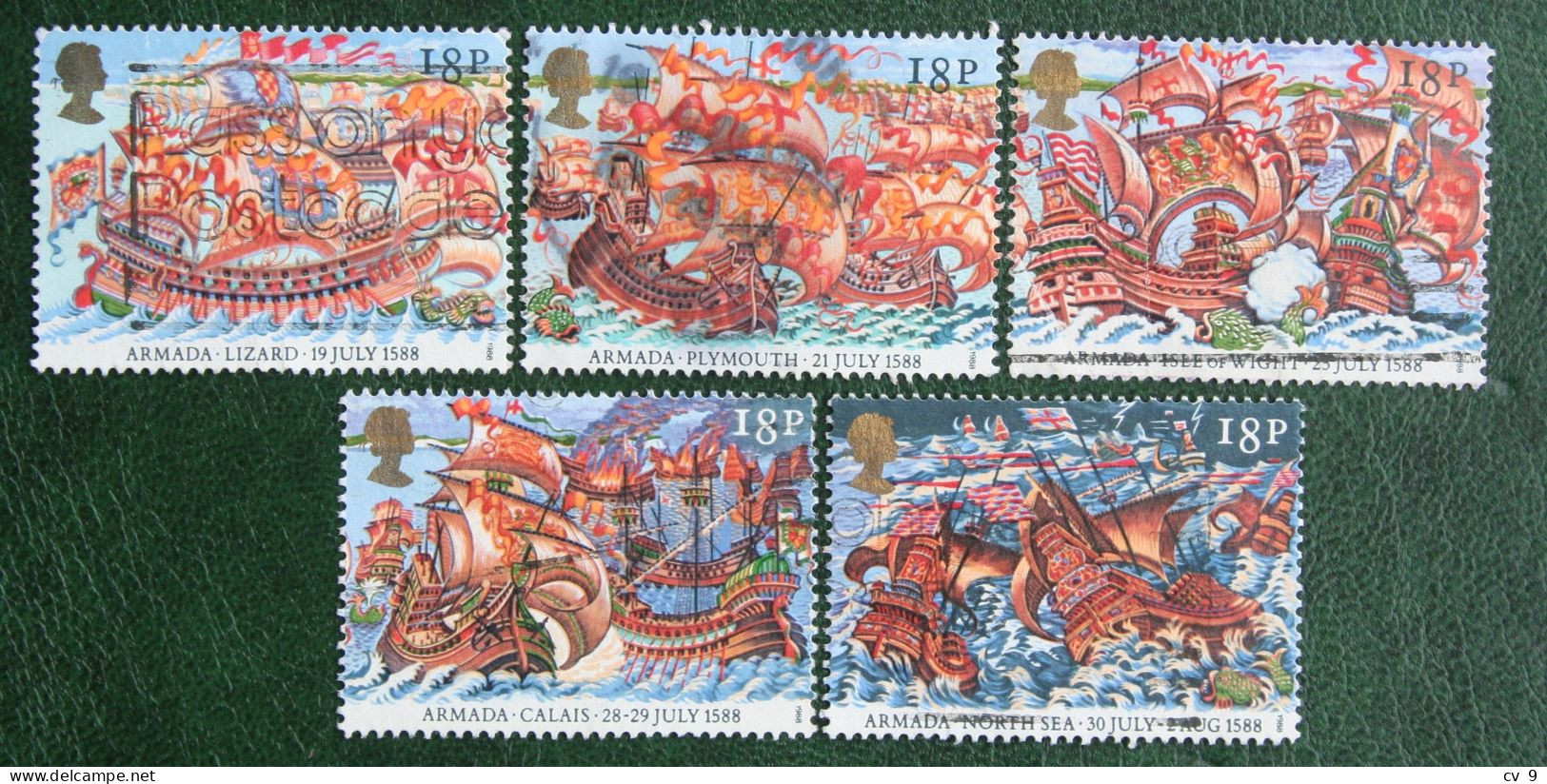 Spanish Armada Boat Ship Shiff (Mi 1155-1159) 1988 Used Gebruikt Oblitere ENGLAND GRANDE-BRETAGNE GB GREAT BRITAIN - Gebraucht