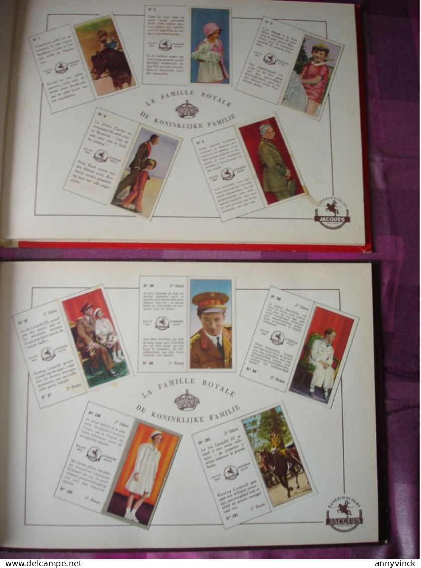 Chocolade Jacques Chocolat 2 Albums " De Koninklijke Familie / Famille Royale "   Deel 1 & 2 Volledig Prima Staat - Jacques