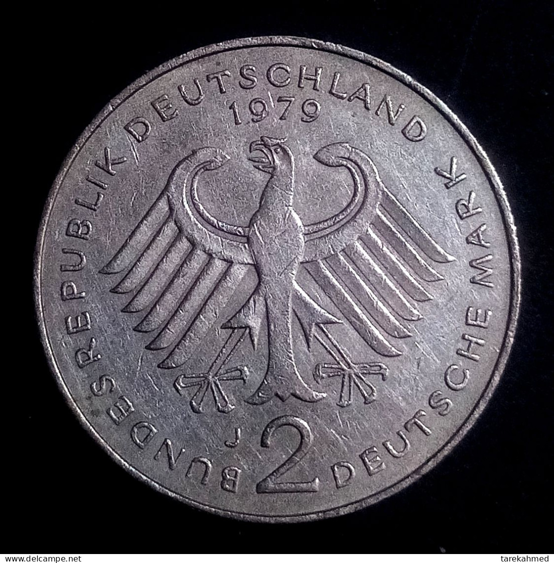 GERMANY, 2 MARK, 1979 J, Karlsruhe, THEODOR HEUSS, KM#124 ، Agouz - 2 Mark