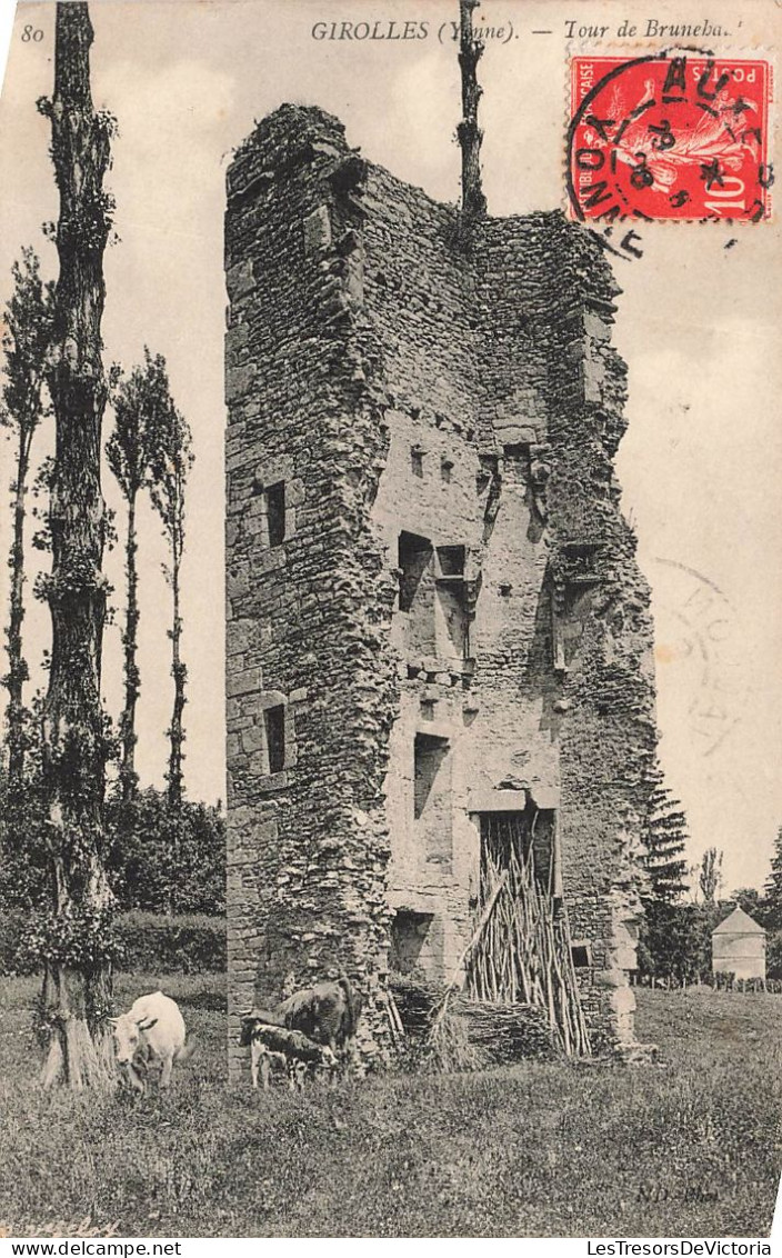 FRANCE - Girolles (Yonne) - Vue Sur La Tour De Brunehaut - Tour En Ruine - Vue Générale - Carte Postale Ancienne - Avallon