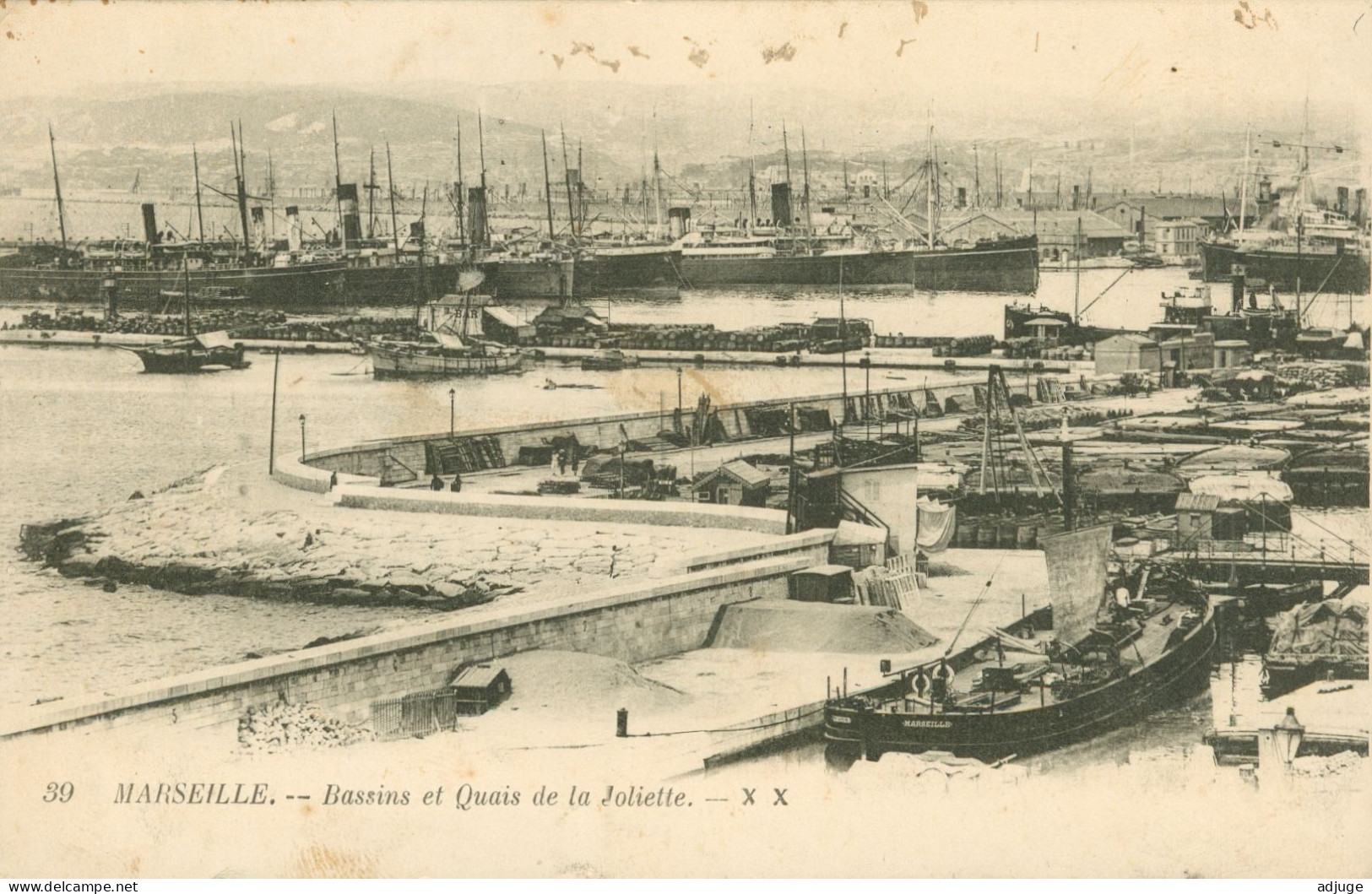 CPA-13- Marseille - Bassins Et Quais De La Joliette - 1916- Franchise Militaire *2 Scans - Vieux Port, Saint Victor, Le Panier