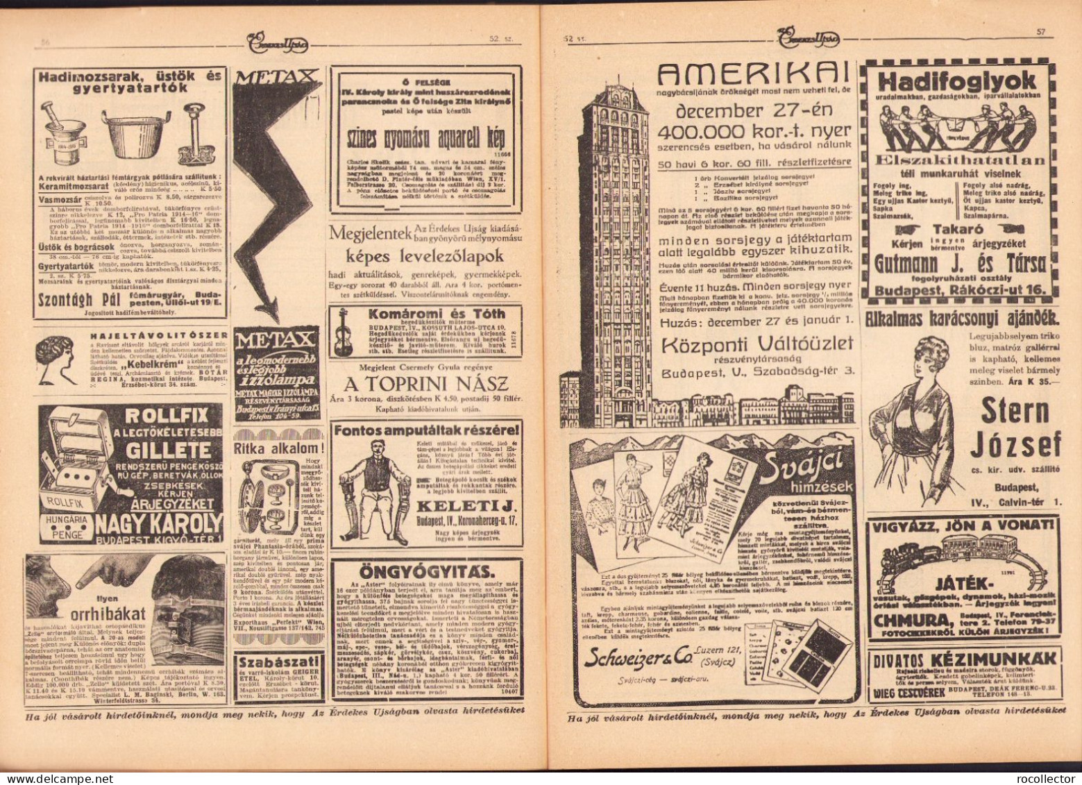 Az Érdekes Ujság Karácsonyi Száma Decembrie 1916 Z441N - Geographie & Geschichte