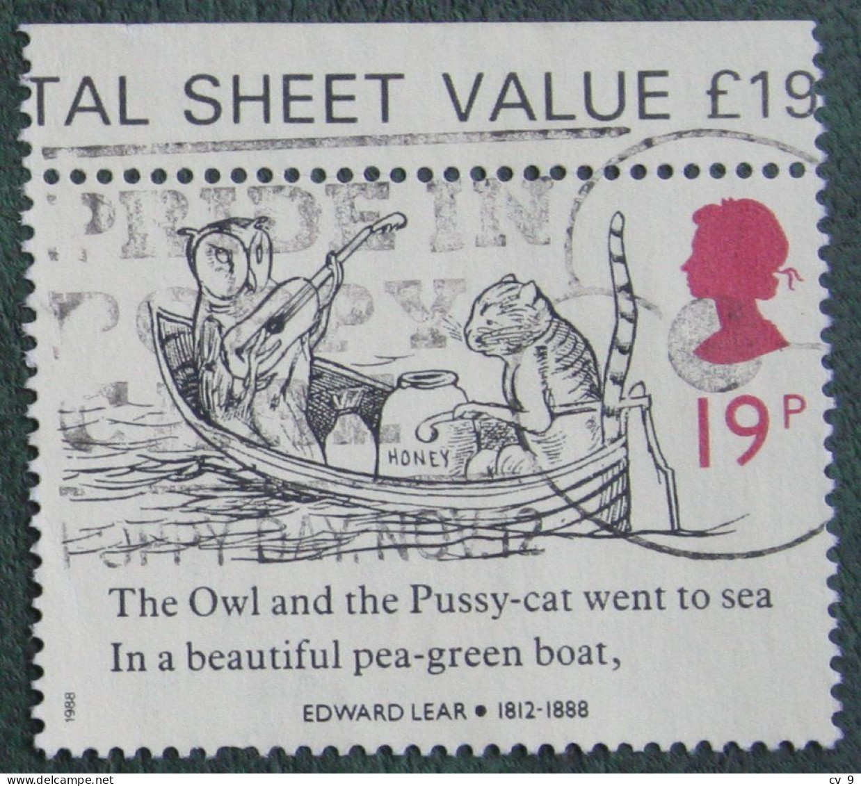 Edward Lear Cartoon Cat Bird Duck Owl (Mi 1170 1173 1988 Used Gebruikt Oblitere ENGLAND GRANDE-BRETAGNE GB GREAT BRITAIN - Used Stamps