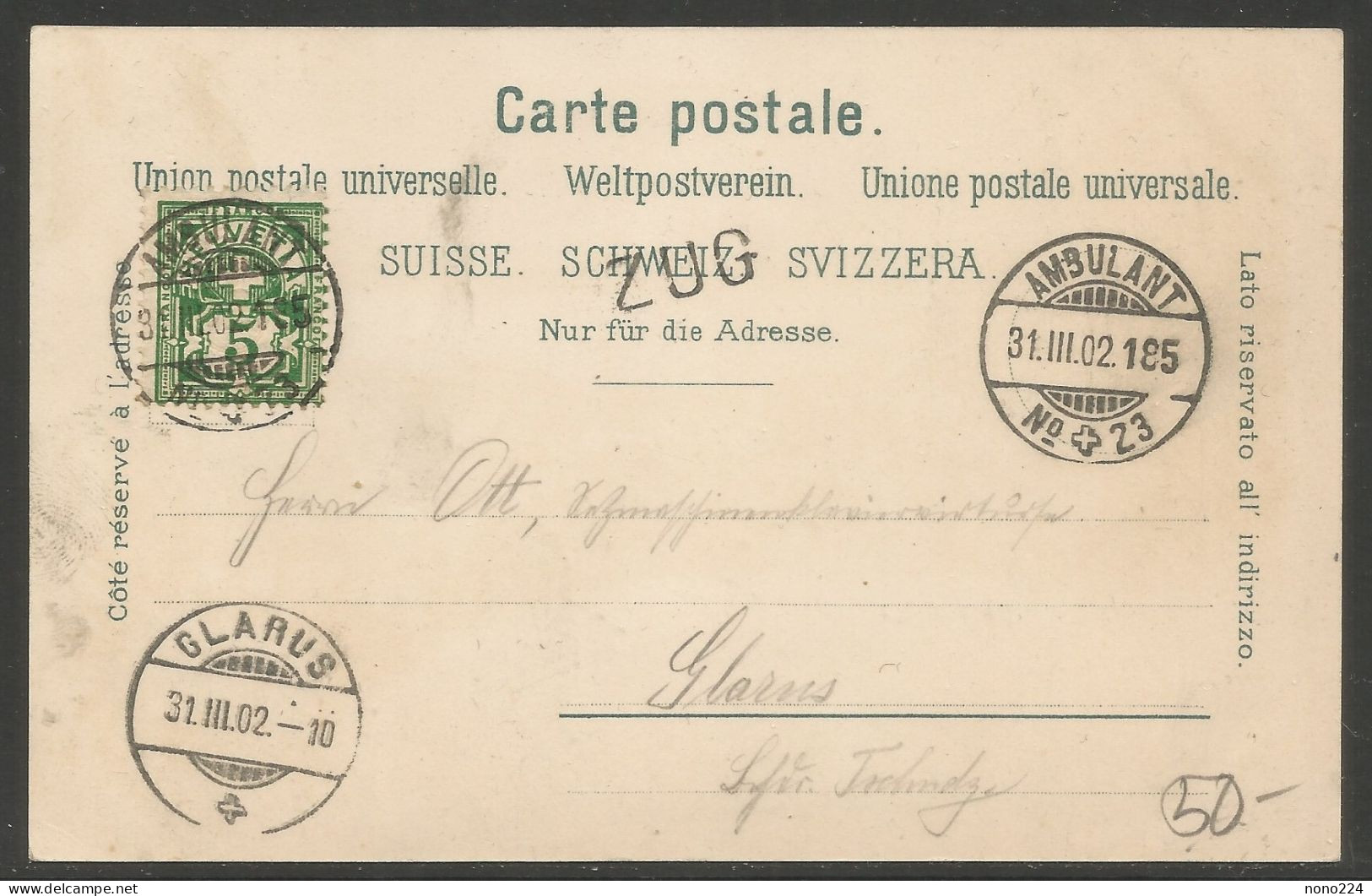 Carte P De 1902 ( Gruss Aus Zug ) - Zug