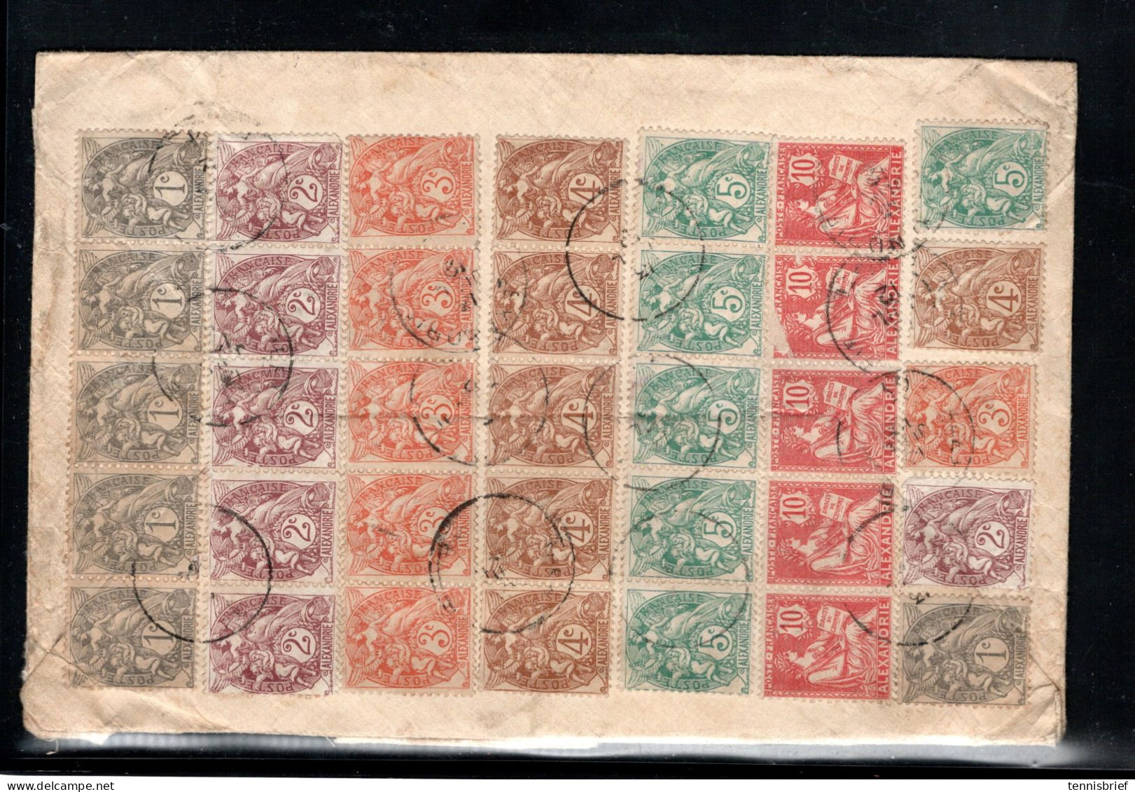 1912 , 35 Timbres 1 C. A 10 C. , " ALEXANDRIE-EGYPTE   " Lettre Recommandee Pour Allemagne, Dt. Orientbank    #1730 - Covers & Documents