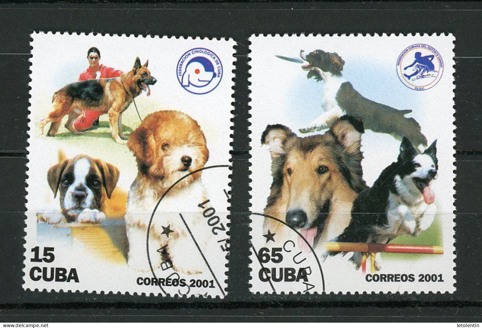 CUBA -  CHIENS  N°Yt 3928+3930 Obli. - Gebruikt