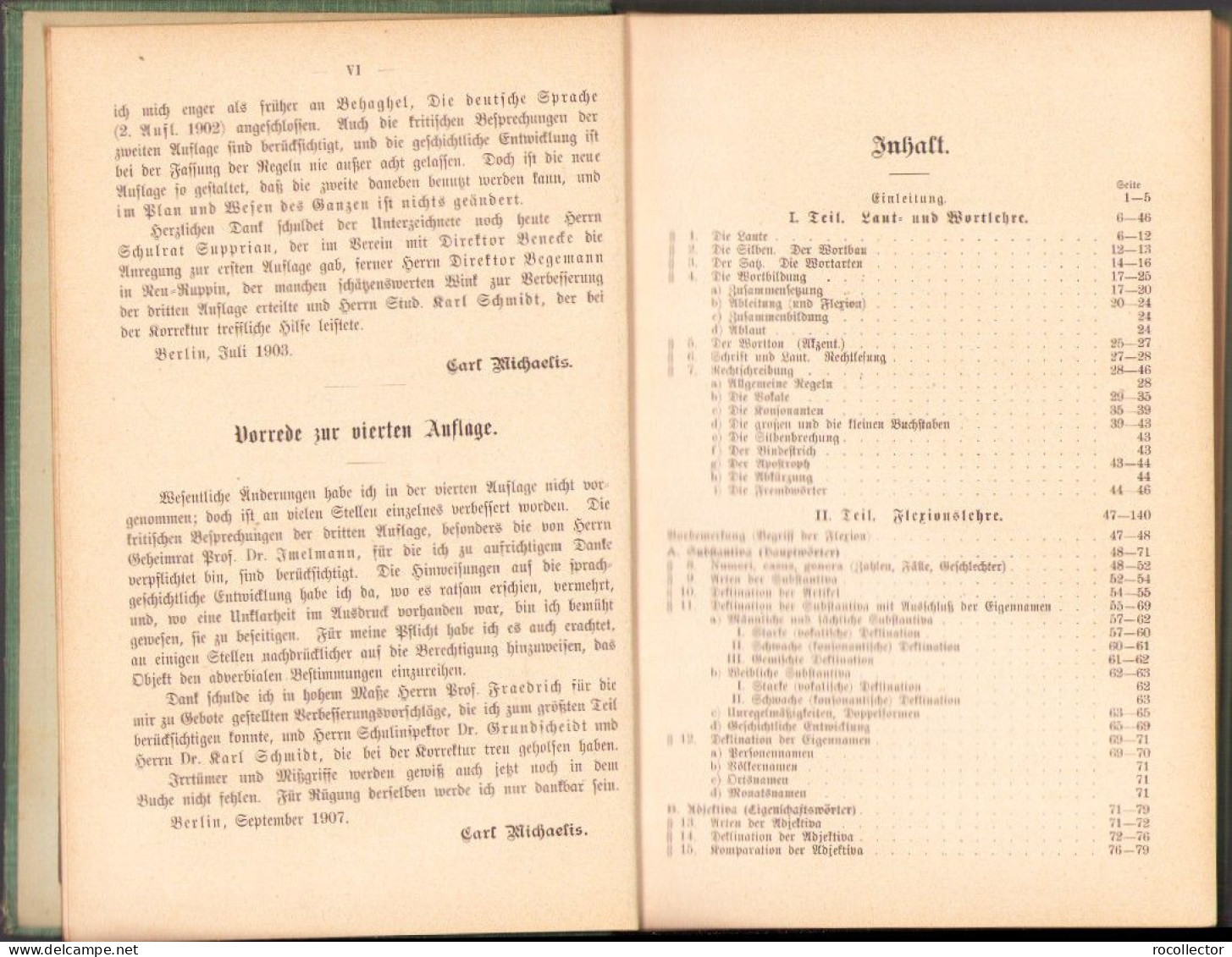 Neuhochdeutsche Grammatik Für Höhere Schulen Von Carl Michaelis 1908 C3938N - Alte Bücher