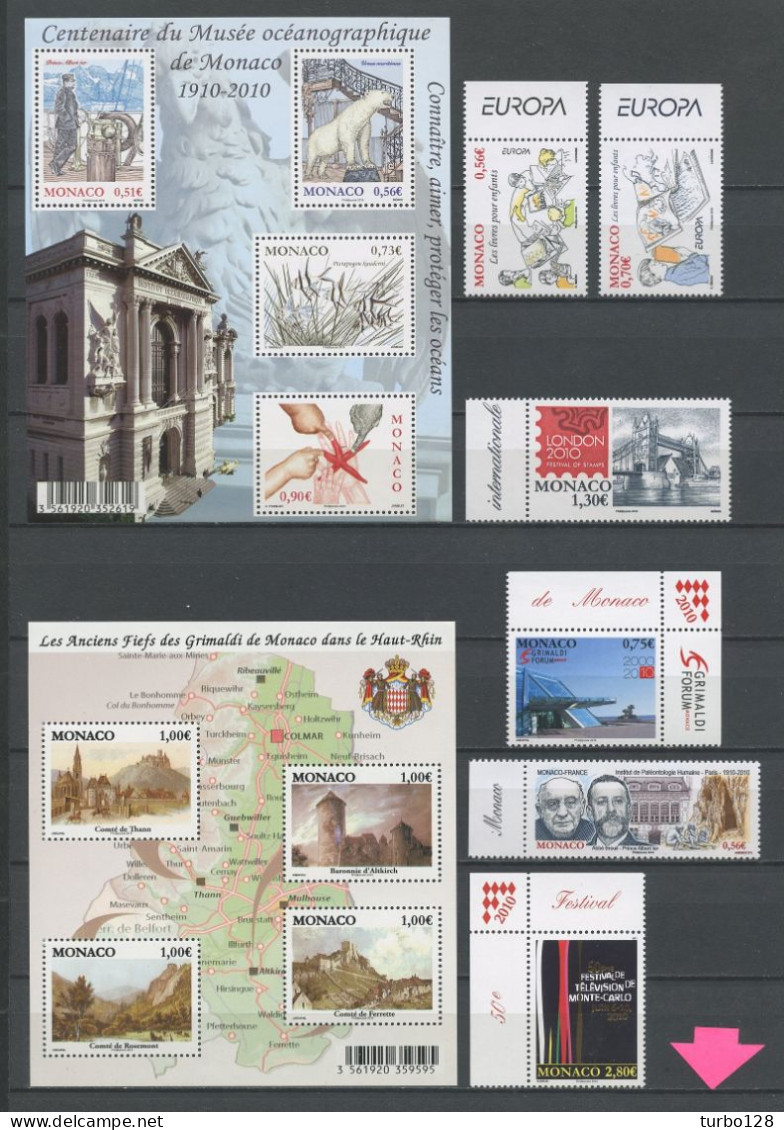 MONACO Année 2010 ** Complète N° 2719/2756  Neufs MNH Luxe C 120 € Jahrgang Ano Completo Full Year - Full Years