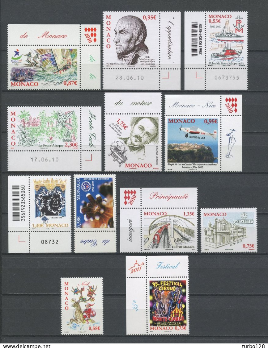 MONACO Année 2010 ** Complète N° 2719/2756  Neufs MNH Luxe C 120 € Jahrgang Ano Completo Full Year - Full Years