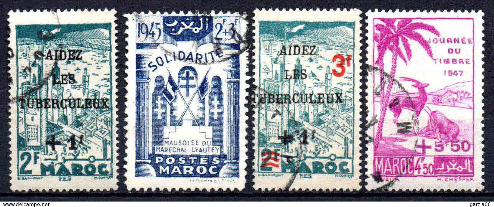 Maroc - 1945 - Divers - N° 238/239/240/244   - Oblit - Used - Used Stamps