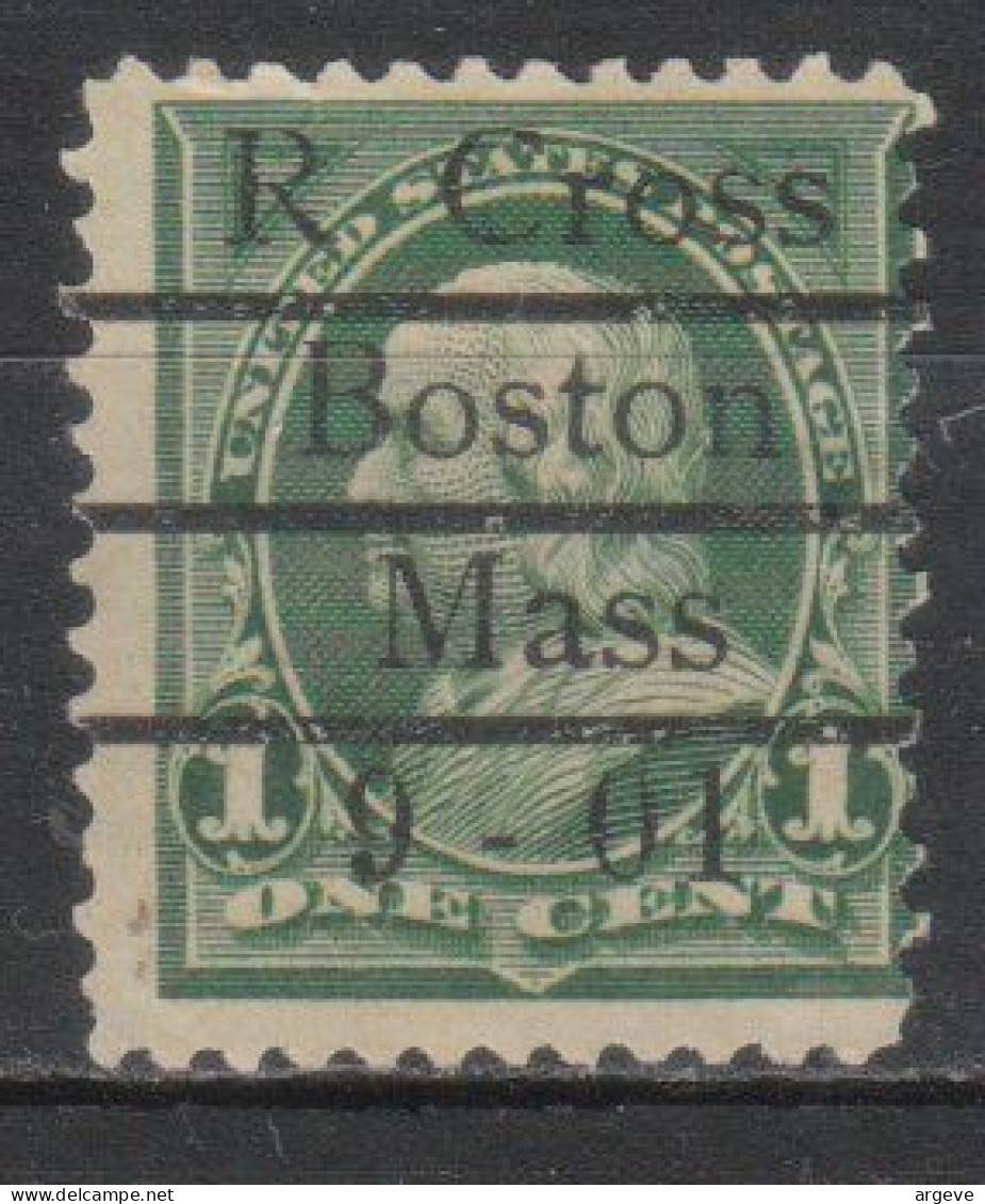 USA Precancel Vorausentwertungen Preo Locals Massachusetts, Boston, Roxbury Crossing Station 1894-L-1 TS (9-01) - Preobliterati