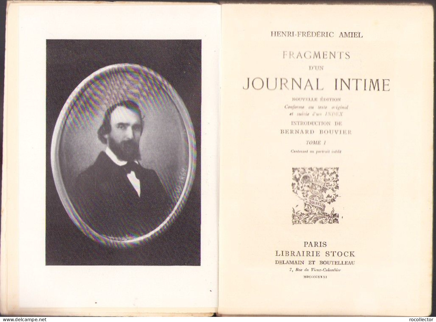 Henri Frederic Amiel Fragments D’un Journal Intime 1931 Tome Premier C3936N - Alte Bücher