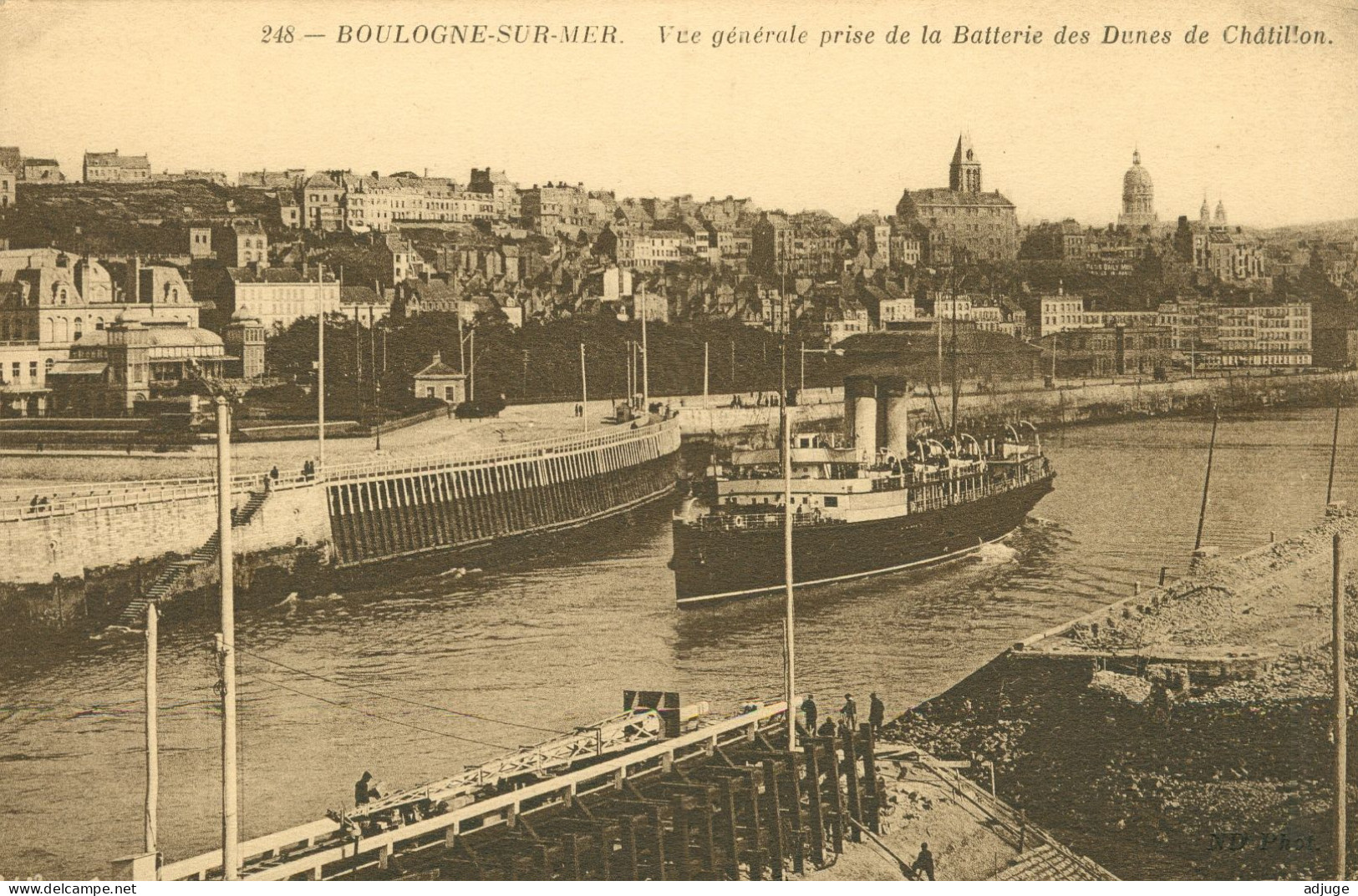 CPA-62- Boulogne-surMer - Vue Générale Prise De La Batterie Des Dunes De Châtillon - LL  N° 248 *2 Scans - Boulogne Sur Mer