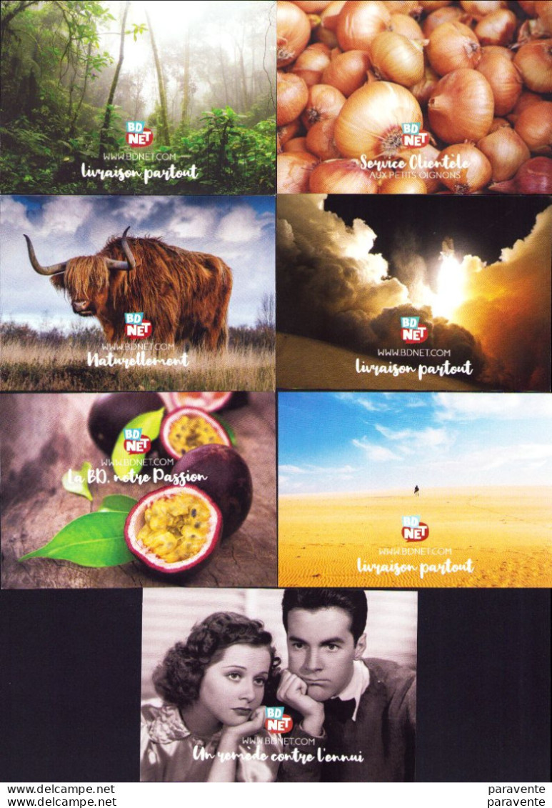 Lot 7 Cartes Postales De Publicité Pour BDNET - Werbepostkarten