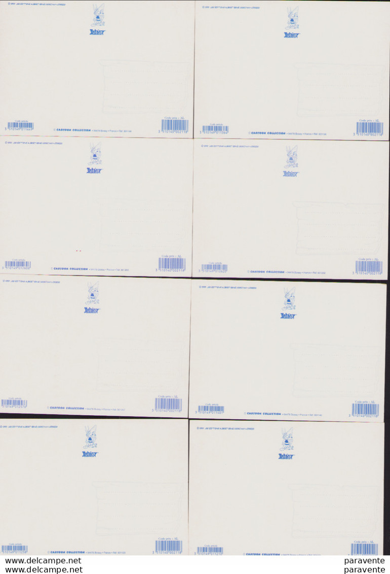 ASTERIX : Lot De 9 Cartes Postales Pour CARTOON COLLECTION 1999 - Tarjetas Postales