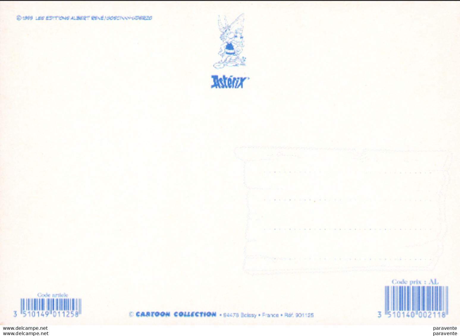 ASTERIX : Lot De 9 Cartes Postales Pour CARTOON COLLECTION 1999 - Cartoline Postali