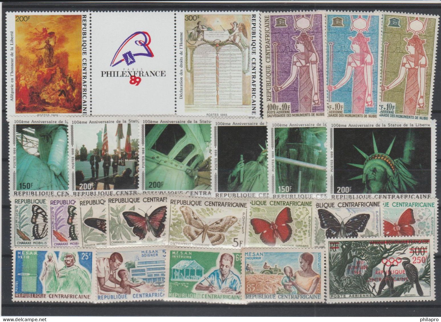 CENTRAFRICAINE  Lot 2 Scan COMPLETE SETS  **MNH   Réf  T  1491 - Repubblica Centroafricana