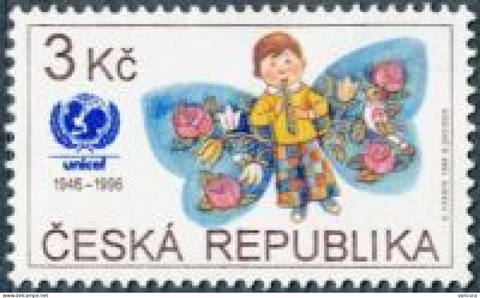 ** 121 Czech Republic UNICEF Anniversary 1996 Butterfly Shape - UNICEF