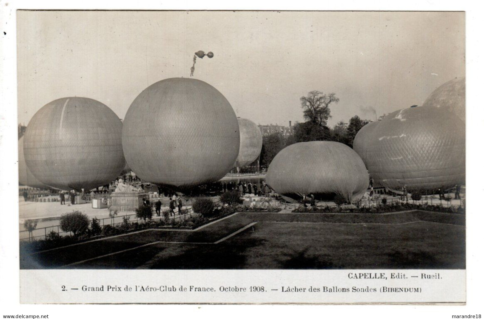 Grand Prix De L'aéro Club De France , 1908 , Lacher Des Ballons Sondes , Bibendum - Fesselballons